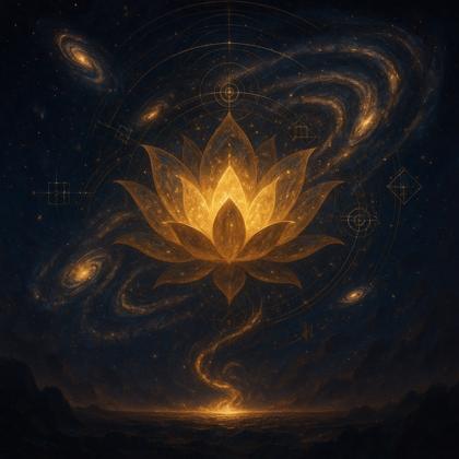 Una flor de luz que abre una galaxia